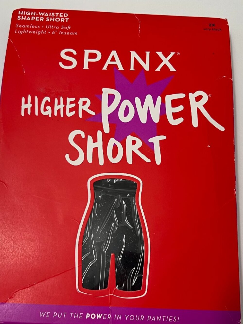 SPANX, Higher Power Short, Very Black, 2X, High-Waisted Shaper Short